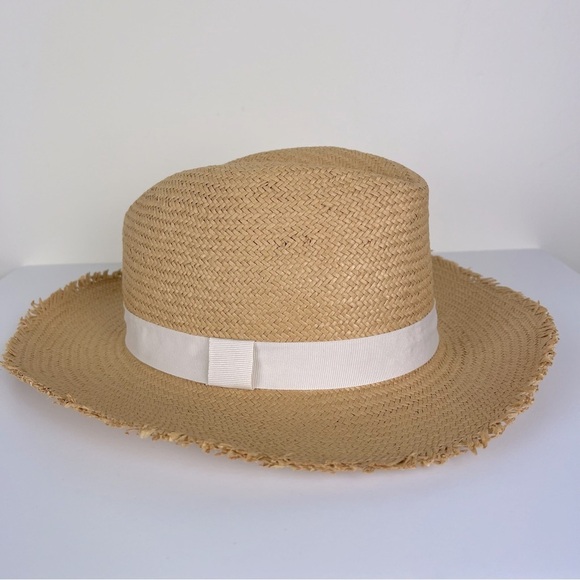 Hat Attack | Travel Packable Hat Chapeau Fringed Tan Grossgrain Ribbon Trim | OS